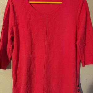 Soft Surroundings Women’s Easy Day Tunic Hot Pink Large Blouse Top Shirt L